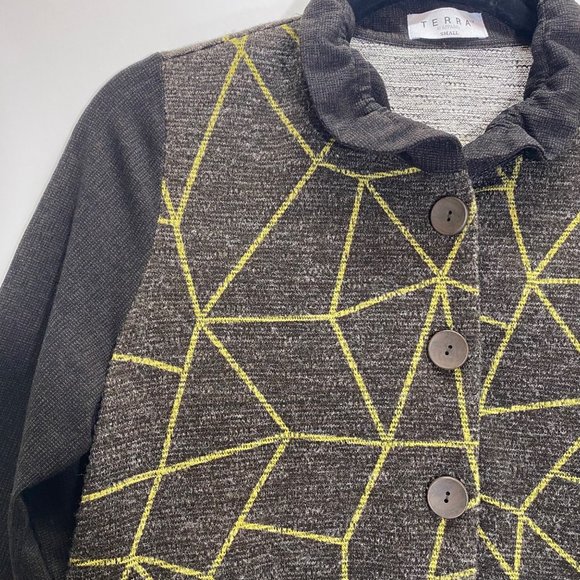 Terra SJ Apparel Stretch Printed Collared Long Sleeve Button Down Shirt Small - Picture 7 of 16